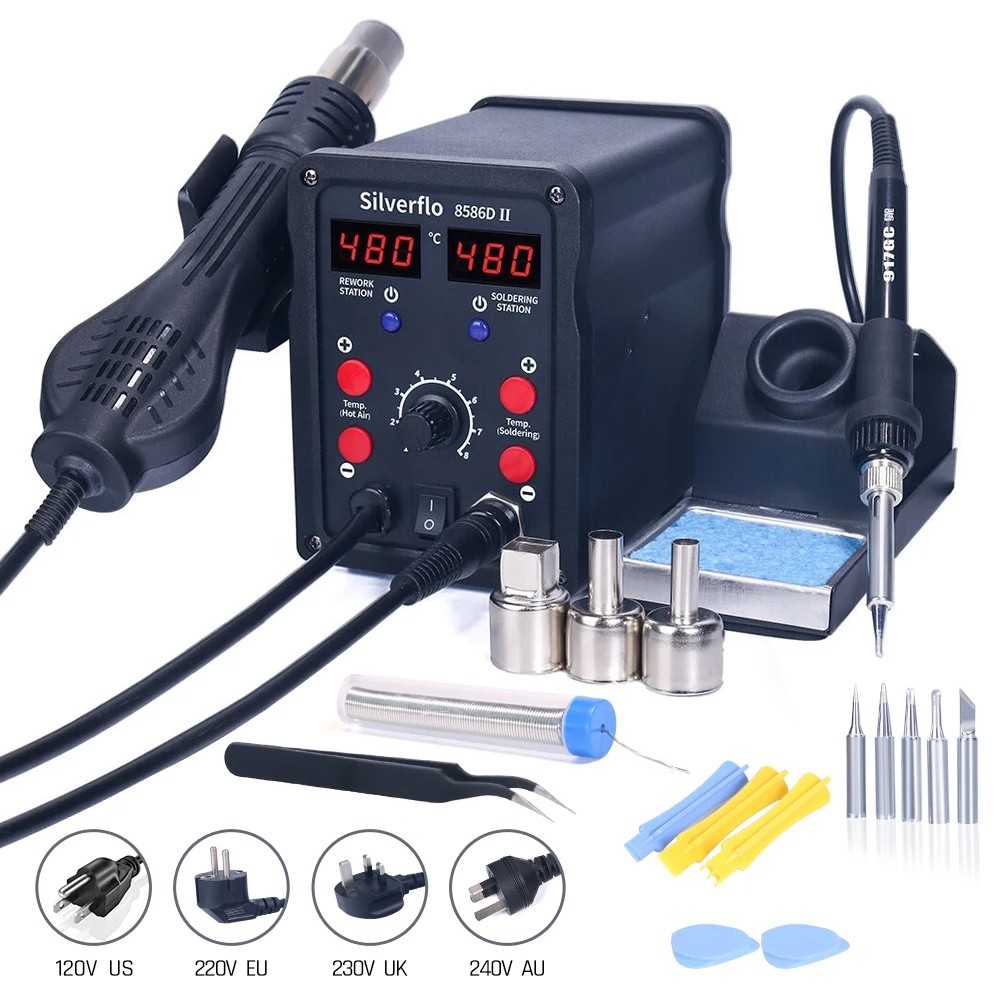 Silverflo 8586D 납땜 스테이션 2 IN 1 - Smd Rework Station Hot Air Soldering 2 In 1 리뷰 및 가격