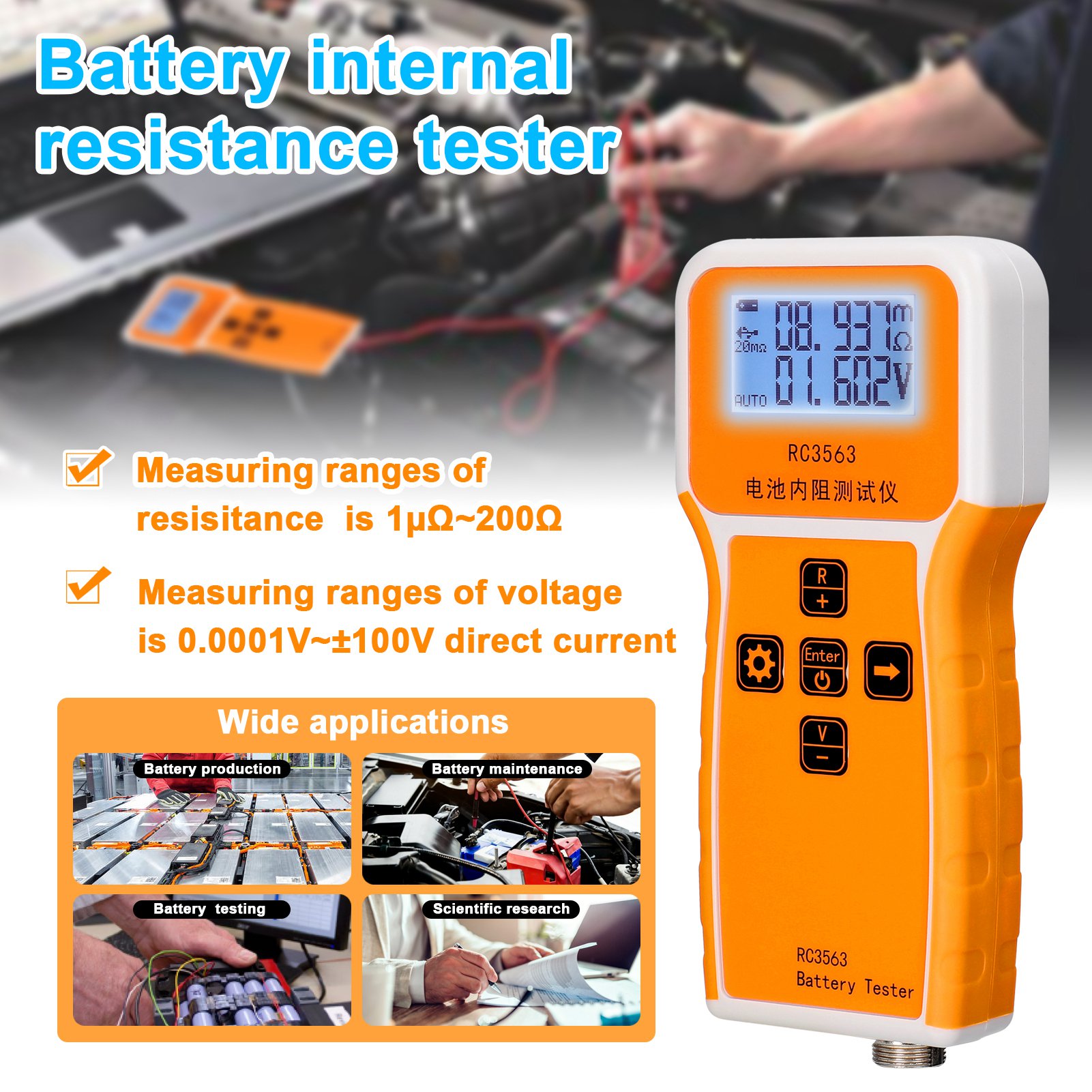200Ohm 100V 휴대용 배터리 내부 저항 전압 테 - Battery Internal Resistance Tester Four Wire 리뷰 및 가격