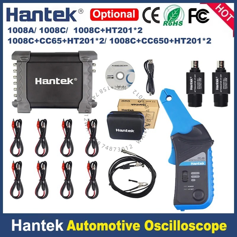Hantek 1008c 자동차 진단기기 +HT201 H - Automotive Diagnostic Oscilloscope 8 Channel 리뷰 및 가격