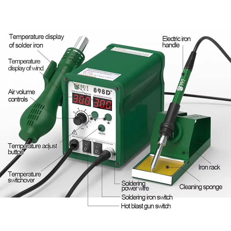 BST-898d+ 디지털 납땜 스테이션 신형 2-in- - Smd Rework Station Hot Air Soldering 2 In 1 리뷰 및 가격